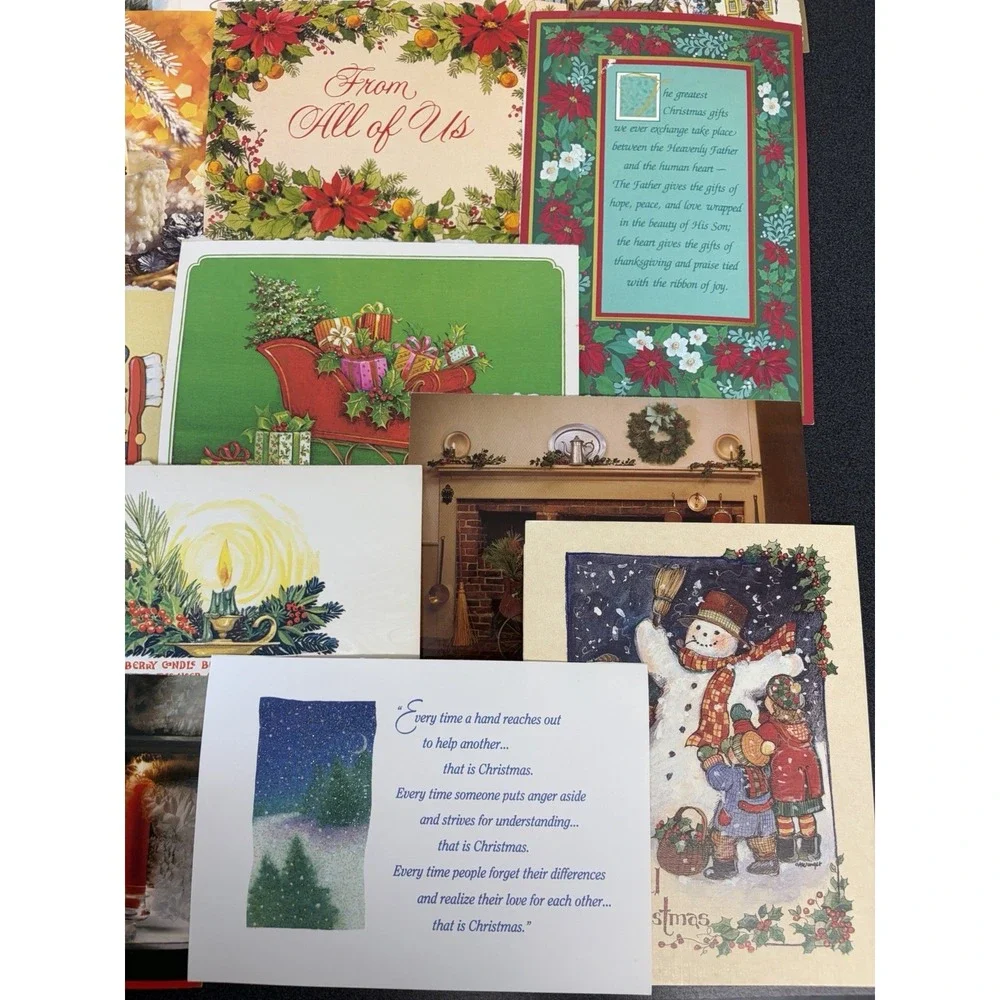Vintage Christmas Cards Fronts ONLY Traditional Scrapbooking Decoupage Lot 50+